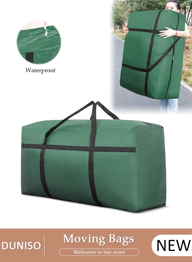 Heavy-Duty Storage Bags With Zippers, Extra Large Durable Clothes Blanket Organizer Totes For Moving, Waterproof Laundry Bags With Reinforced Handles, Space-Saving Foldable Moving Bags For Home, Travel, Dorm